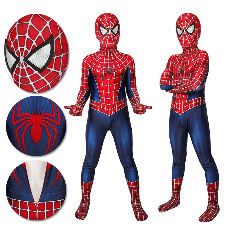 OneHeroSuits Kids Spider-man Cosplay Suit Classic Tobey Maguire Printed Edition Zentai/Jumpsuit 3 OneHeroSuits Kids Spider-man Cosplay Suit Classic Tobey Maguire Printed Edition Zentai/Jumpsuit