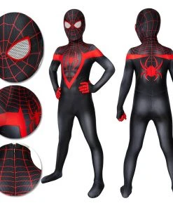 OneHeroSuits Kids Spider-man Miles Morales PS5 Cosplay Suit Children Halloween Cosplay Jumpsuit