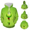 OneHeroSuits Little Grinch Hoodies The Grinch Christmas Printed Hooded Sweatshirt