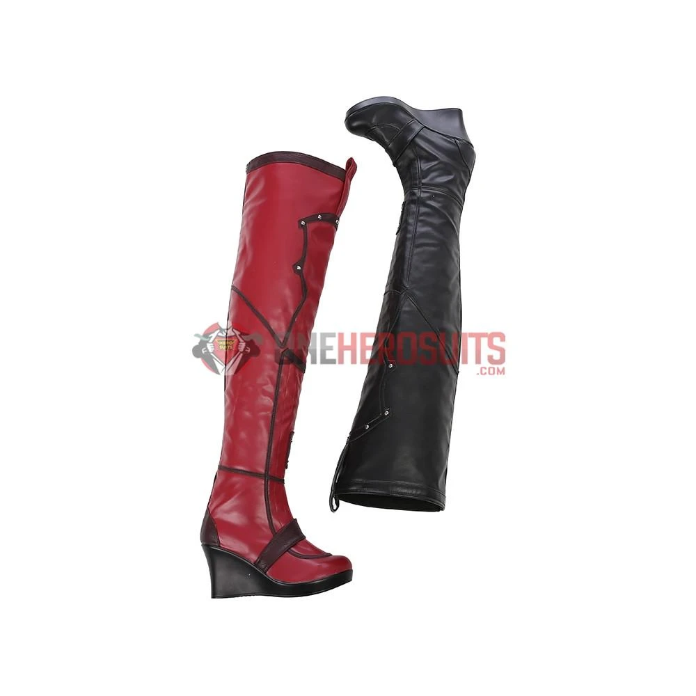 OneHeroSuits Harley Quinn Cosplay Boots BatMan Arkham City High Quality Cosplay Shoes 7 OneHeroSuits Harley Quinn Cosplay Boots BatMan Arkham City High Quality Cosplay Shoes