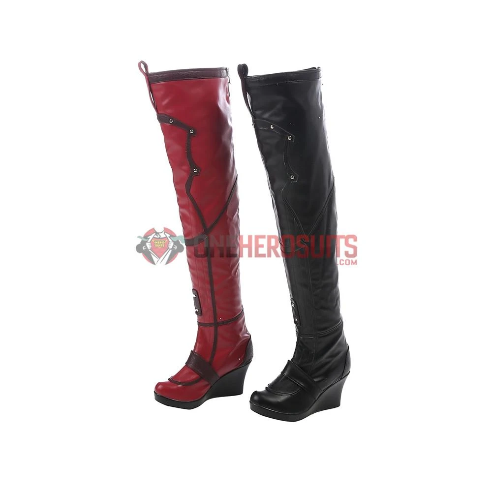 OneHeroSuits Harley Quinn Cosplay Boots BatMan Arkham City High Quality Cosplay Shoes 5 OneHeroSuits Harley Quinn Cosplay Boots BatMan Arkham City High Quality Cosplay Shoes