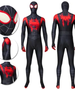 OneHeroSuits Zentai/Jumpsuit Miles Morales Suit Into The Spider Verse Black Bodysuit
