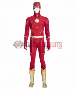 OneHeroSuits The Flash S8 Barry Allen Cosplay Shoes Golden Boots