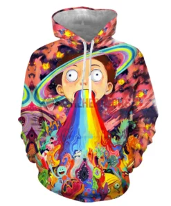 OneHeroSuits Cozy Hoodies Rick And Morty Hoodies Creative 3D Print Pullover Hooded Sweatshirt Ver.2