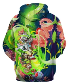 OneHeroSuits Cozy Hoodies Rick And Morty Hoodies Creative 3D Print Pullover Hooded Sweatshirt Ver.2