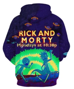OneHeroSuits Rick And Morty Hoodies Creative 3D Print Pullover Hooded Sweatshirt Rainbow Edition