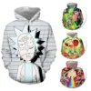 OneHeroSuits Cozy Hoodies Rick And Morty Hoodies Creative 3D Print Pullover Hooded Sweatshirt Ver.2