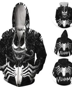 OneHeroSuits Cozy Hoodies Venom Hoodies Spider-man Venom Eddie Brock Creative Printed Hooded Sweatshirt