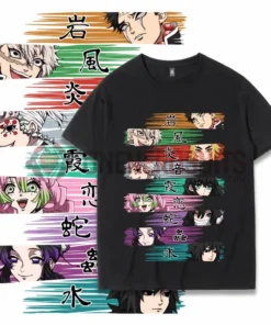 OneHeroSuits Demon Slayer Creative Print Anime Nine Swordsmen Colorful T-shirt