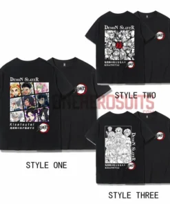 OneHeroSuits Demon Slayer Creative Print Anime T-shirt Kyoujurou/Giyuu/Kochou Shinobu