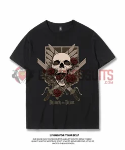 OneHeroSuits Attack On Titan Creative Print Anime Skeleton T-shirt