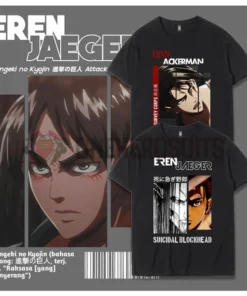 OneHeroSuits Attack On Titan Creative Print Anime Colorful T-shirt Levi/Eren/Mikasa/Armin