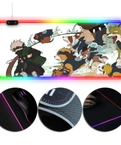 OneHeroSuits RGB LED Gaming Mouse Pad Extra Large Kakashi Ninken Summon Ninja Dogs Printing