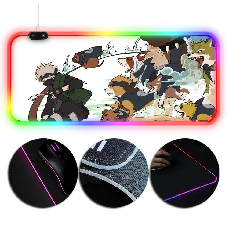 OneHeroSuits RGB LED Gaming Mouse Pad Extra Large Kakashi Ninken Summon Ninja Dogs Printing 3 OneHeroSuits RGB LED Gaming Mouse Pad Extra Large Kakashi Ninken Summon Ninja Dogs Printing