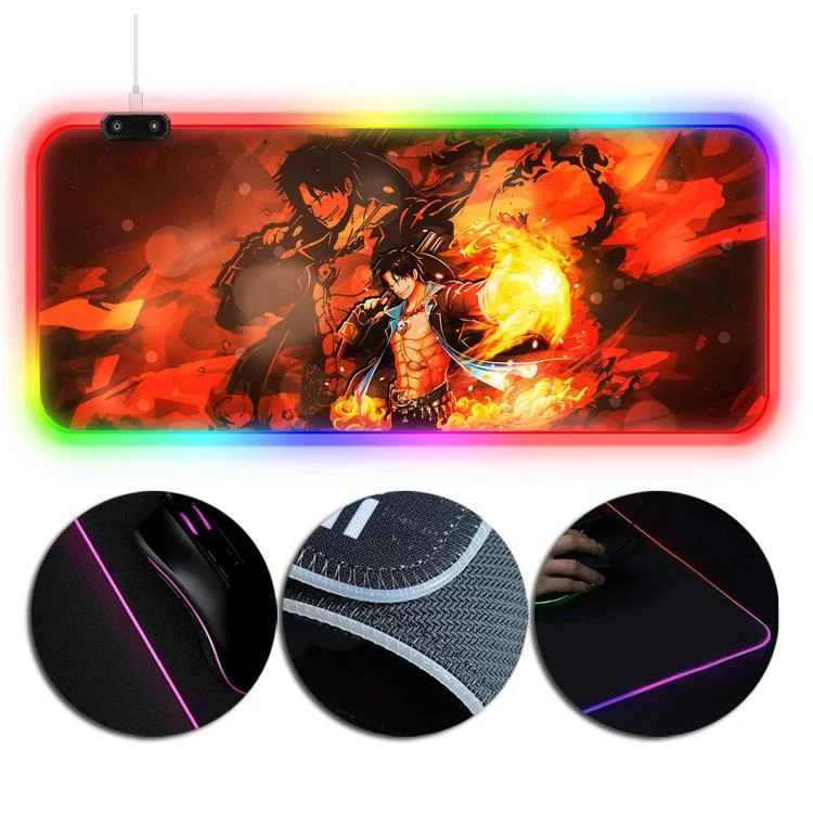 OneHeroSuits Portgas D. Ace Printing RGB Gaming Mouse Pad Straw Hat Pirates Extra Large 3 OneHeroSuits Portgas D. Ace Printing RGB Gaming Mouse Pad Straw Hat Pirates Extra Large