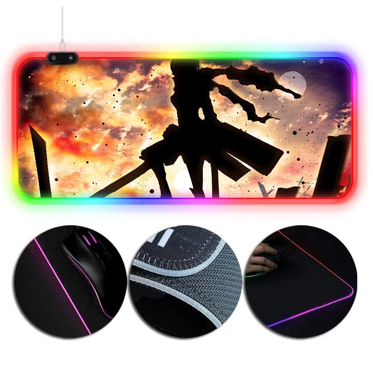 OneHeroSuits Attack On Titan Mikasa Ackerman Creative Printing RGB LED Gaming Mouse Pad Extra Large 3 OneHeroSuits Attack On Titan Mikasa Ackerman Creative Printing RGB LED Gaming Mouse Pad Extra Large