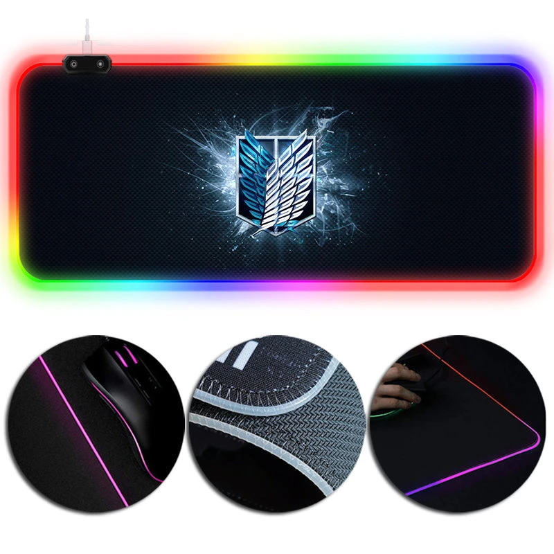 OneHeroSuits LED Mouse Pad Large Extended Mousepad The Logo Of The Survey Corps Printed 3 OneHeroSuits LED Mouse Pad Large Extended Mousepad The Logo Of The Survey Corps Printed