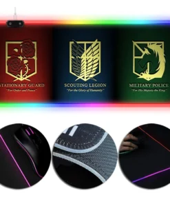 OneHeroSuits Attack On Titan Logo Printed LED Mouse Pad Large Extended Mousepad Full Desktop