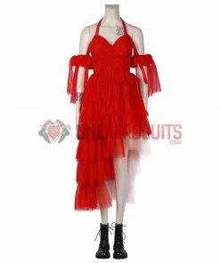 OneHeroSuits The Suicide Squad 2 Harley Quinn Red Dress Cosplay Shoes Costumes