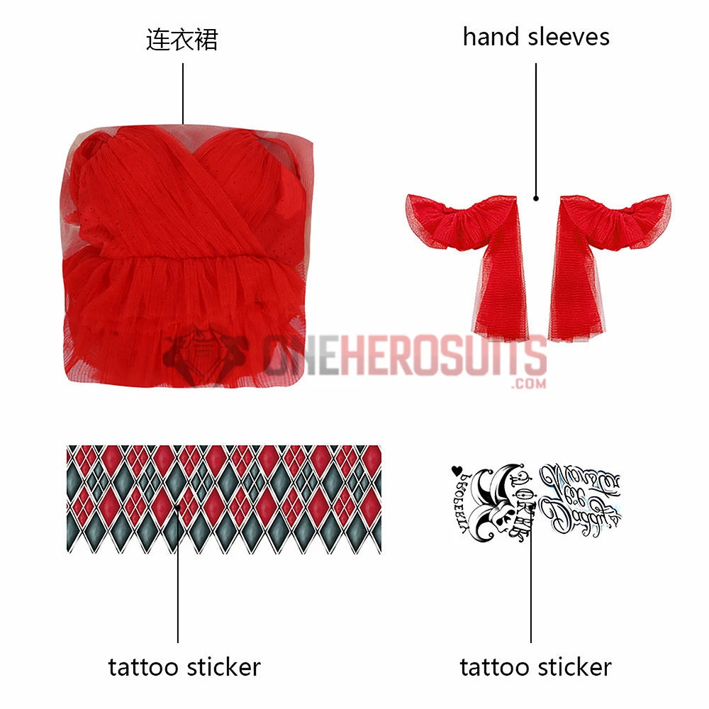 OneHeroSuits The Suicide Squad 2 Harley Quinn Red Dress Cosplay Costume 4 OneHeroSuits The Suicide Squad 2 Harley Quinn Red Dress Cosplay Costume