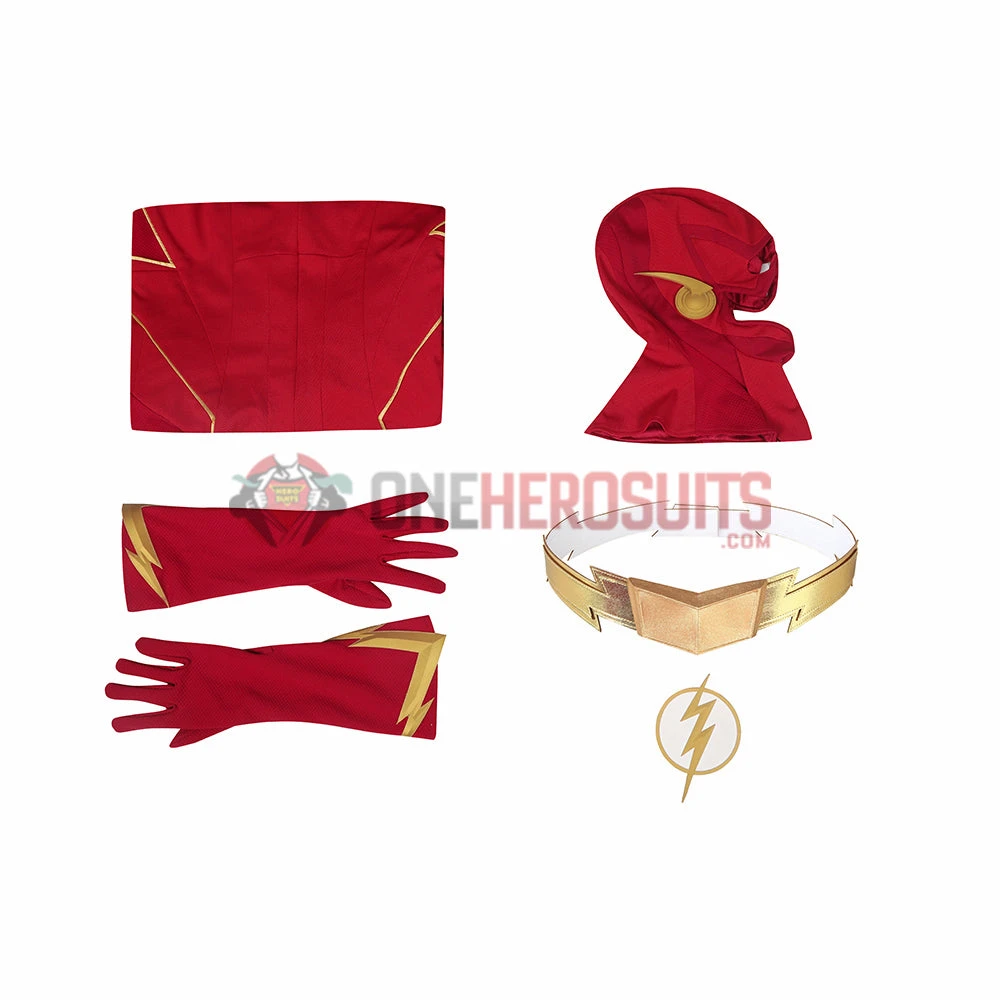 OneHeroSuits The Flash Season 8 Cosplay Costumes With Gold Boots 4 OneHeroSuits The Flash Season 8 Cosplay Costumes With Gold Boots