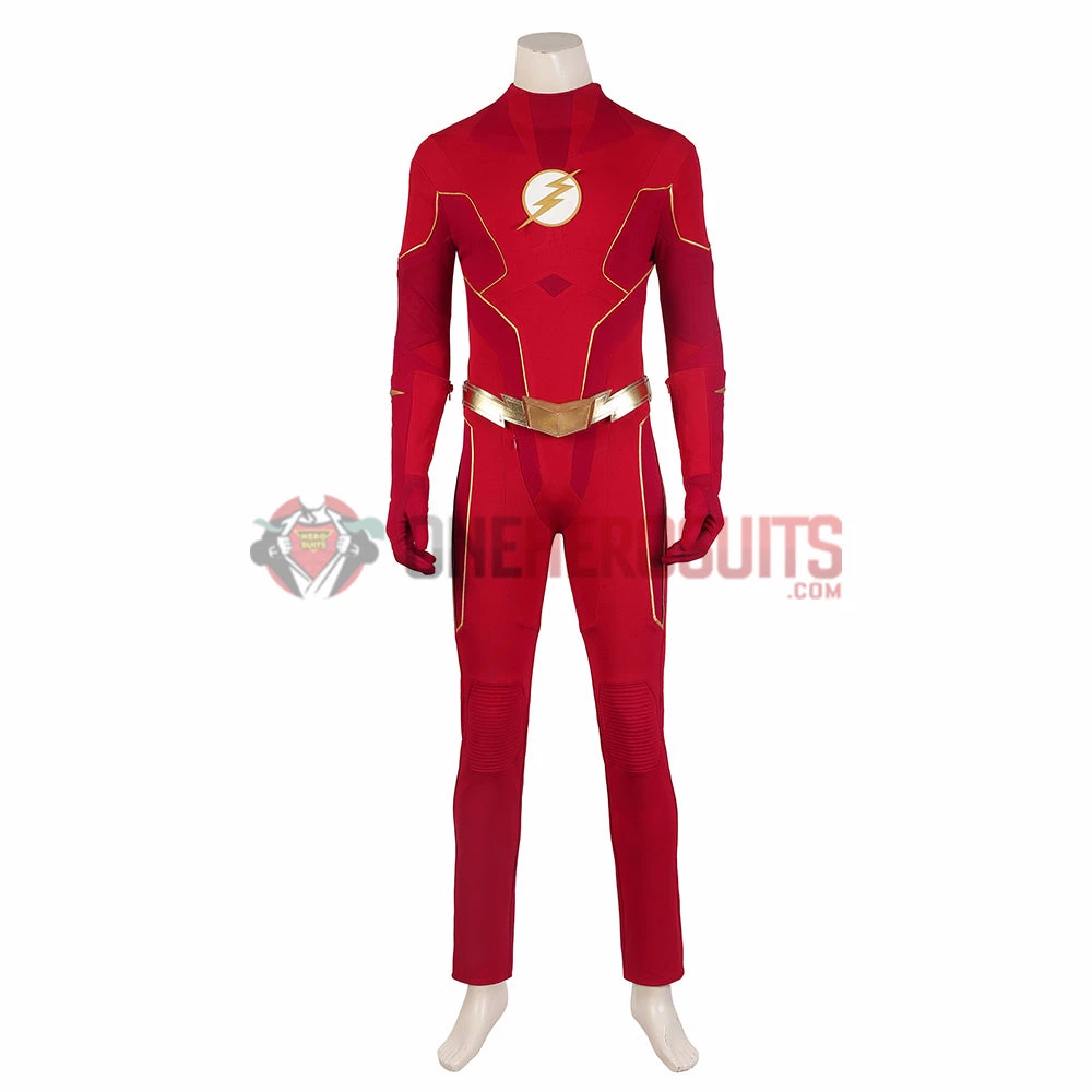 OneHeroSuits The Flash Season 8 Cosplay Costumes With Gold Boots 11 OneHeroSuits The Flash Season 8 Cosplay Costumes With Gold Boots