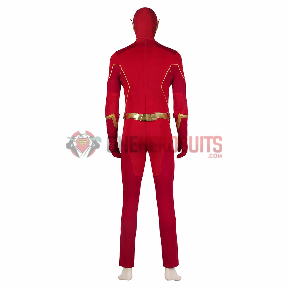 OneHeroSuits The Flash Season 8 Cosplay Costumes With Gold Boots 10 OneHeroSuits The Flash Season 8 Cosplay Costumes With Gold Boots