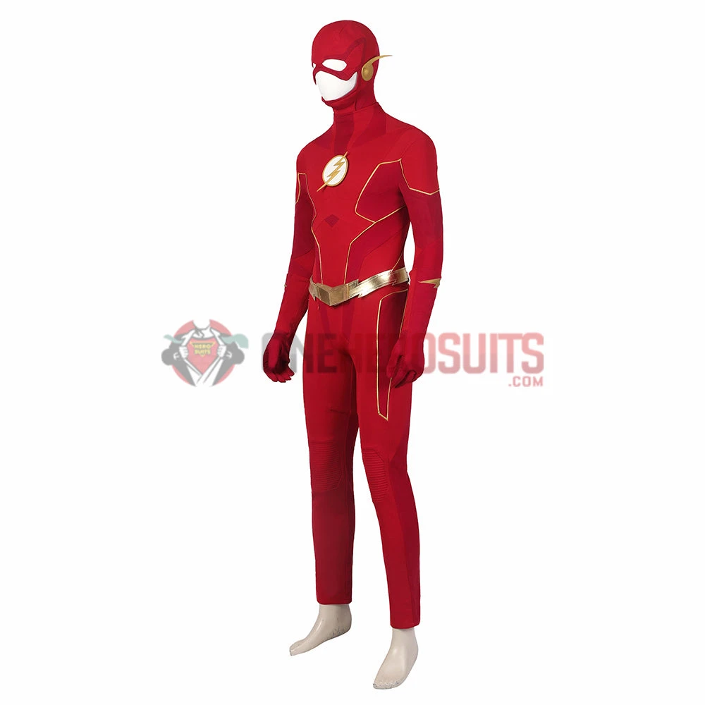 OneHeroSuits The Flash Season 8 Cosplay Costumes With Gold Boots 8 OneHeroSuits The Flash Season 8 Cosplay Costumes With Gold Boots