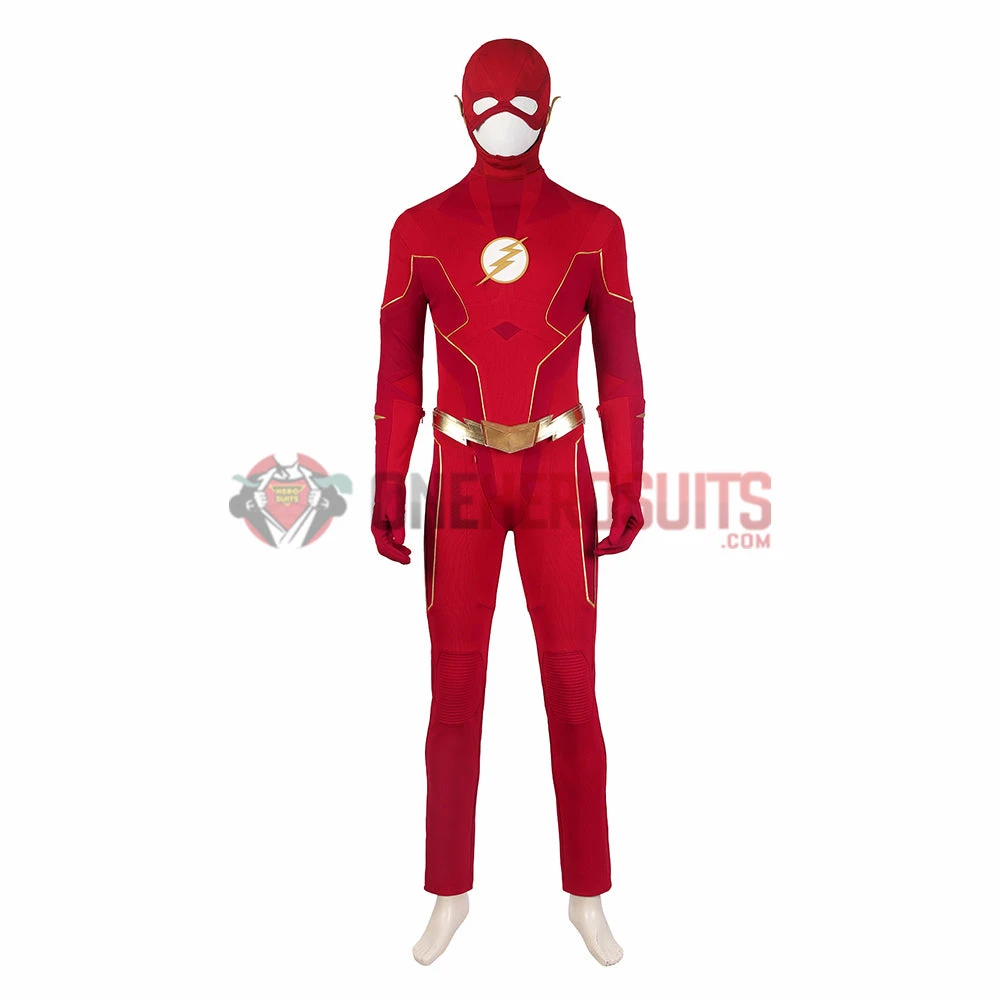 OneHeroSuits The Flash Season 8 Cosplay Costumes With Gold Boots 7 OneHeroSuits The Flash Season 8 Cosplay Costumes With Gold Boots