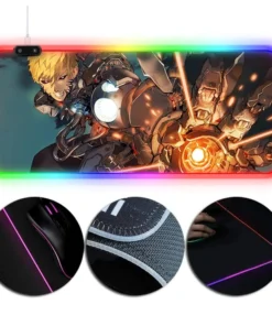 OneHeroSuits RGB Gaming Mouse Pad One-Punch Man Demon Cyborg Genos Printing