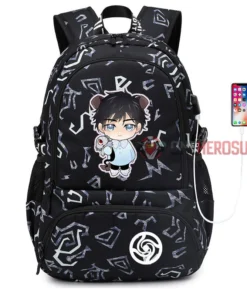 OneHeroSuits Animation Printed Backpack With USB Charging Port Sorcery Fight Megumi Fushiguro Edition Accessories
