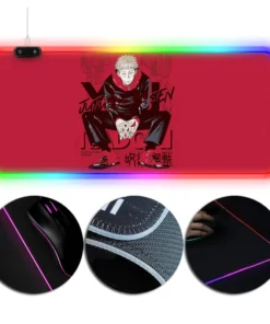 OneHeroSuits Sorcery Fight RGB Mouse Pad Jujutsu Kaisen Yuji Itadori Printed RGB Gaming Mouse Pad