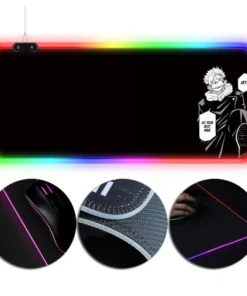 OneHeroSuits Sorcery Fight RGB Mouse Pad Jujutsu Kaisen Sukuna Black Printed RGB Gaming Mouse Pad