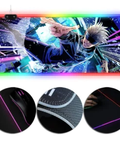 OneHeroSuits Sorcery Fight LED Mouse Pad Satoru Gojo Creative Painting Gaming Mouse Pad Large Extended