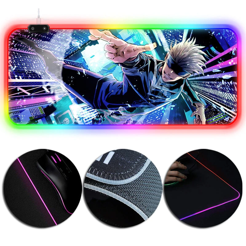 OneHeroSuits Sorcery Fight LED Mouse Pad Satoru Gojo Creative Painting Gaming Mouse Pad Large Extended 3 OneHeroSuits Sorcery Fight LED Mouse Pad Satoru Gojo Creative Painting Gaming Mouse Pad Large Extended