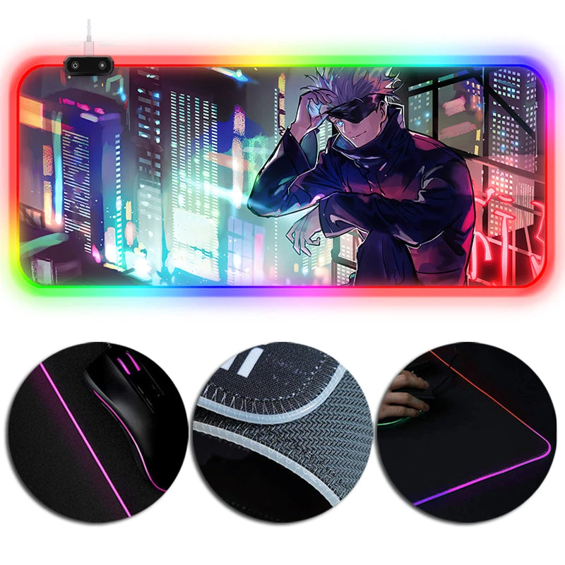 OneHeroSuits Jujutsu Kaisen Satoru Gojo Printed LED Mouse Pad Large Extended Ver 4 3 OneHeroSuits Jujutsu Kaisen Satoru Gojo Printed LED Mouse Pad Large Extended Ver 4